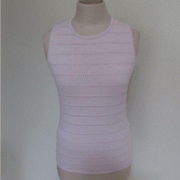White House Black Markey Women's Dusty Rose Preforated Sleeveless Top - Picture 8 of 8